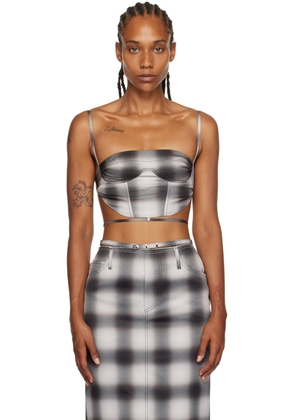 JUNEYEN Gray Check Tank Top