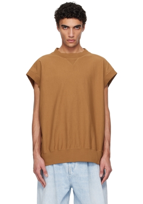 Hed Mayner Tan Cap Sleeve Sweatshirt