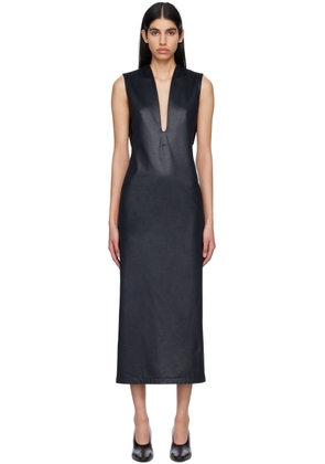 Mame Kurogouchi Black Plunging Midi Dress