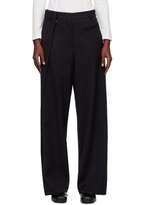 OPEN YY Black Wrap-Over Waist Trousers