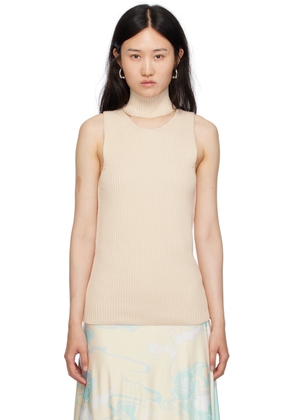 Jil Sander Beige Detachable Collar Tank Top