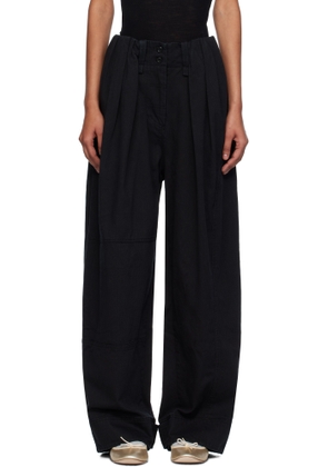 OPEN YY Black Full Gather Trousers
