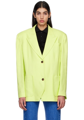 Pushbutton Green Folded Point Blazer