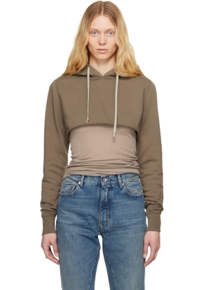 Rick Owens DRKSHDW Gray Hollywood Cropped Hoodie