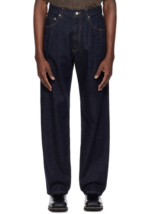 YOKE Navy Wide Straight 5P Jeans