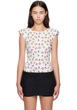 Ashley Williams White Print Baby Bodysuit