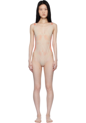 Jean Paul Gaultier Green & Orange 'The Pinstripe Body Morphing' Swimsuit