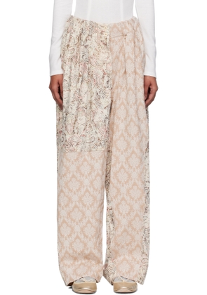 OPEN YY Beige Paisley Full Gather Trousers