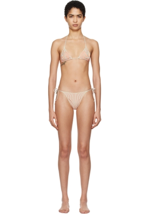 Jean Paul Gaultier Orange & Green 'The Pinstripe Body Morphing' Bikini