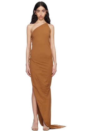 Rick Owens DRKSHDW Orange Hollywood Taco Maxi Dress