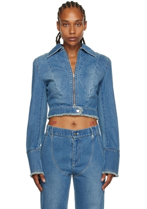 JUNEYEN Blue Paneled Denim Jacket