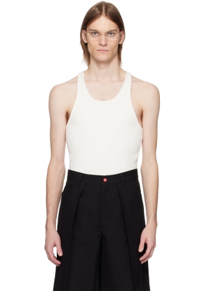 Casablanca White Boucle Rib Tank Top