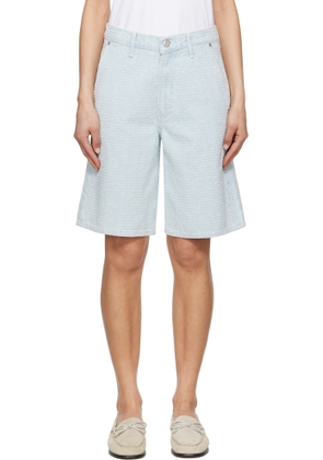 rag & bone Blue Tailored McKenna Textured Denim Shorts