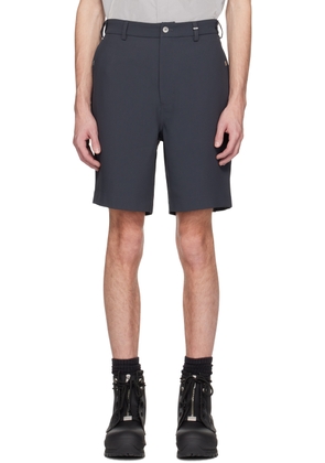 C2H4 Gray Button Tab Shorts
