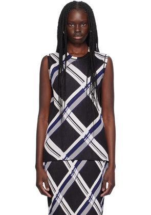 Burberry Black Silk Check Tank Top
