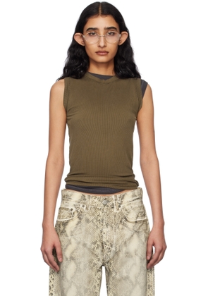 Acne Studios Brown Ribbed Tank Top