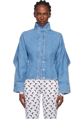 Marine Serre Blue Moon Laser Wash LS Denim Jacket