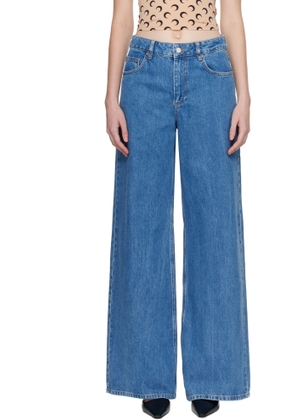 Marine Serre Blue Moon Laser High-Waist Flare Jeans