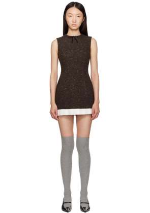 SHUSHU/TONG Brown Sleeveless Slim-Fit Minidress