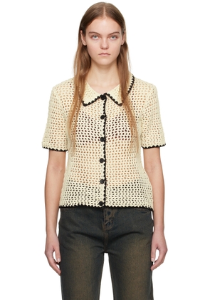 WYNN HAMLYN Off-White Spread Collar Shirt