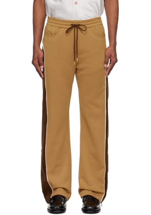 Casablanca Brown & Beige Chenille Panelled Track Pants