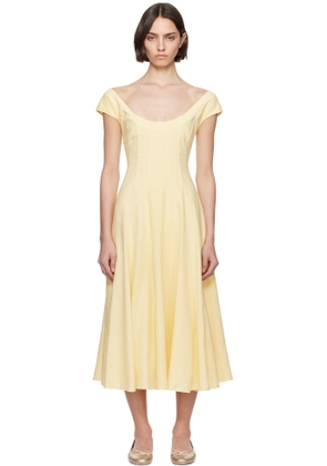 GUIZIO Yellow Leila Midi Dress