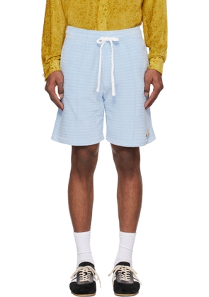 Casablanca Blue Velour Stripe Shorts