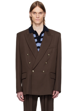 Casablanca Brown Wool Double Breasted Blazer