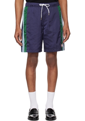 Casablanca Navy Pinstripe Laurel Track Shorts