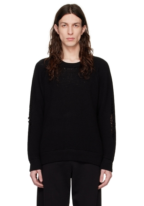 Les Tien Black Distressed Sweater