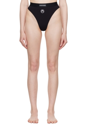 Marine Serre Black Moon Logo Stretched Jersey High-Waist Briefs