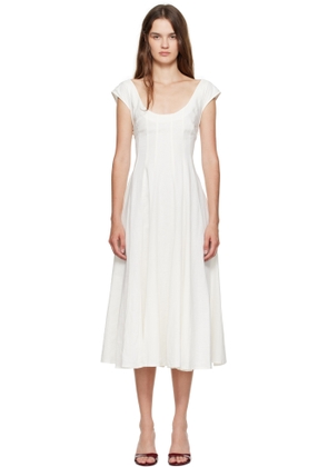 GUIZIO White Leila Midi Dress