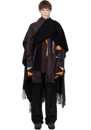 Kiko Kostadinov Black & Brown Tarr Throw Scarf