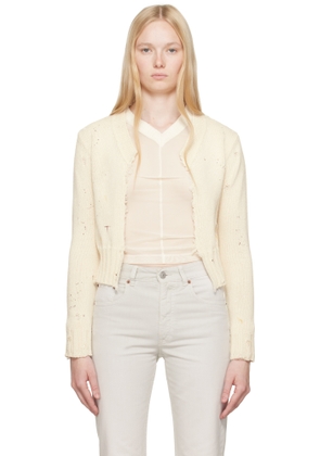 MM6 Maison Margiela Off-White Paint Knit Cardigan