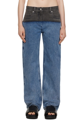 3.1 Phillip Lim Blue & Gray Slouchy Jeans