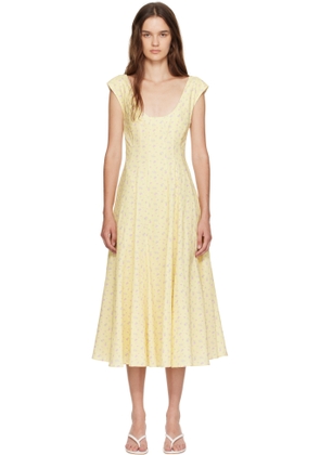 GUIZIO Yellow Leila Midi Dress