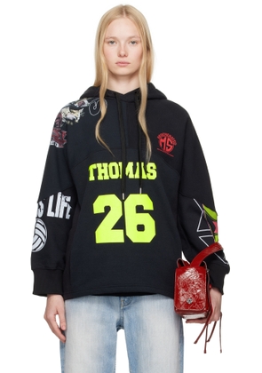 Marine Serre Black Regenerated Graphic Sweatshirts Hoodie