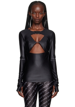 Versace Jeans Couture Black V-Emblem Long Sleeve T-Shirt