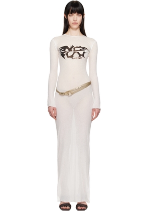 032c White Black Sun Fine Rib Maxi Dress