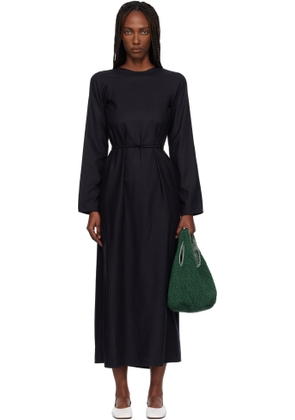 Baserange Black Long-Sleeve Apron Maxi Dress