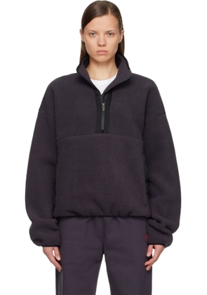 The North Face Gray TNF Red Box 1/2 Zip Fleece Jacket