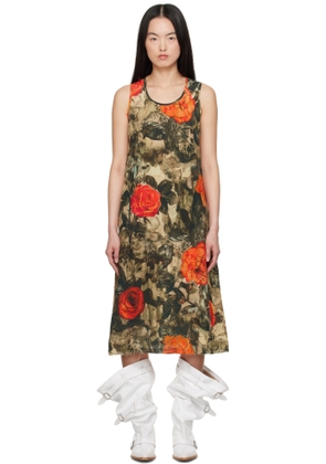 R13 Khaki Sleeveless Midi Dress