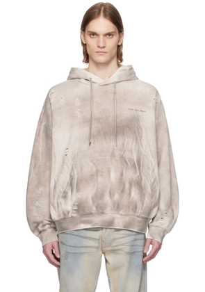 Feng Chen Wang Gray Sandwashed Ripped Hoodie