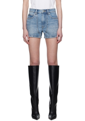 Alexander Wang Blue High-Waist Workwear Denim Shorts