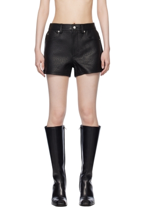 Alexander Wang Black High-Waist Primal Nappa Lambskin Shorts