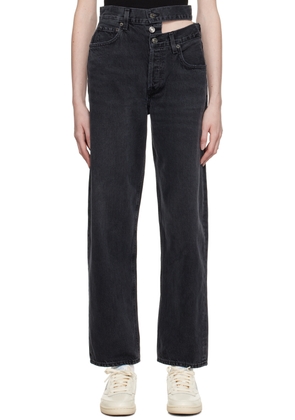 AGOLDE Black Broken Waistband Jeans