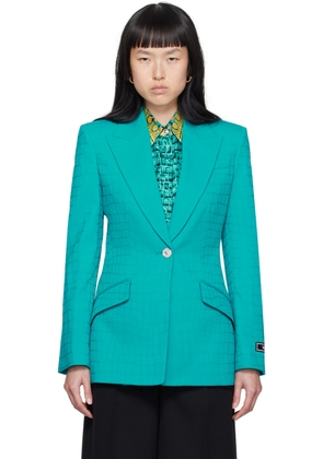Versace Blue Jacquard Blazer