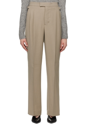 AMI Paris Taupe Pleated Trousers