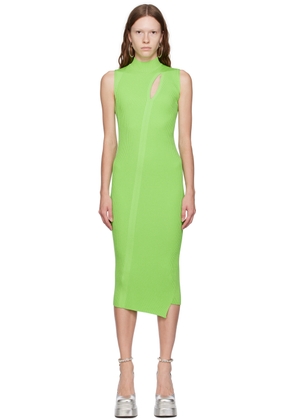 Versace Green Slashed Midi Dress