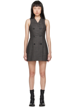 Stella McCartney Gray Double-Breasted Midi Dress